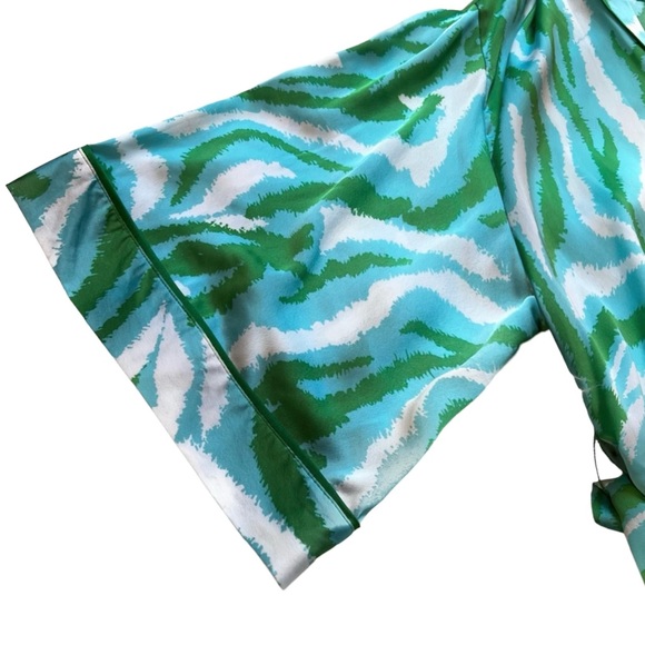 Target x DVF Long Satin Disco Zebra Green Robe - Picture 6 of 13